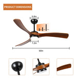 60-inch 3-blade solid wood ceiling fan light W2878P254290