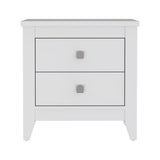Amara Nightstand , End Table, Side Table Two Shelves, Four Legs -White B07091820