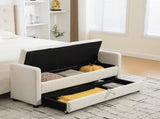 58.27" Wide Modern Upholstered Storage Bench Double Storage Space, Napped fabric Foot Stool W3189P445990