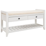 ZNTS TREXM Shoe Rack with Cushioned Seat and Drawers, Multipurpose Entryway Storage Bench WF195386AAK