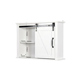 ZNTS Bathroom Wall Cabinet with 2 Adjustable Shelves Wooden Storage Cabinet with a Barn Door W40935623