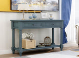 Series Console Table Traditional Design with Two Drawers and Bottom Shelf 25384136