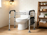 Foldable Toilet Safety Rail, 300 lbs Capacity, Non-Slip Handles, Reinforced Aluminum Alloy, Portable 95268987