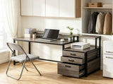 63 Inch Ergonomic Computer Desk with Drawers and Monitor Stand, Office Desk 23001522