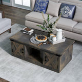 ZNTS 48 inch Coffee Table, No Assembly Required, Barnwood Finish B108131538