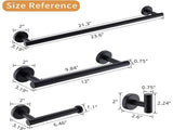 4-Pieces Matte Black Bathroom Accessories Stainless Steel Bathroom Hardware Bath Towel Bar W1932P156243