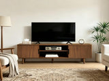 Fluted TV Stands for Living Room, 54.3" Mid Century Modern Entertainment Center, TV Console with W3204P469395