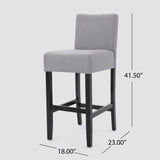 30-inch Fabric Barstool with Solid Wood Frame 74503.00FLGRY