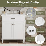 ZNTS 30-inch bathroom vanity with ceramic basin, soft close door and adjustable shelves N729P173380K