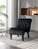 COOLMORE Modern Velvet Armless Accent Living Room Chair / Leisure Chair,Upholstered Fabric Button W39550128
