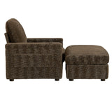 42" Oversized Chaise Lounge Indoor,Faux Rabbit Fur Sofa Bed with Storage Ottoman and N723P232726D