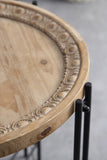 21.5" x 24" Round Side Table With Wood Top, End Table for Living Room Bedroom W2078P144748