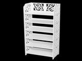 Wood-plastic Board Six Tiers Carved Shoe Rack White A 26180822