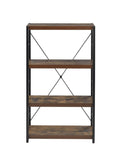 Weathered Oak and Black 3-shelf Bookcase B062P184586
