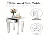 () 1-Drawer MDF Bedside Table with Mirrored Finish 15.75*15.75*24in Silver 52223390