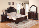 1pc Traditional Nightstand End Table with Three Storage Drawers Brown Cherry Decorative Drawer Pulls B011P143963