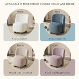 Modern Low Back Accent Chair, Upholstered Armless Living Room Chairs, Round Pine Wood Feet, for N817P224950W