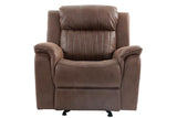 Contemporary Manual Motion Glider Recliner Chair 1pc Living Room Furniture Dark Coffee Breathable B011133393