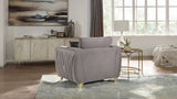 Leena Contemporary Style Upholstery Chair Made with Wood in Gold accent & Gray B009P264616
