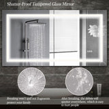 LED Bathroom Mirror 60x 32 Inch with lights, anti-Fog & Dimming Led Bathroom Vanity Mirror W134070939