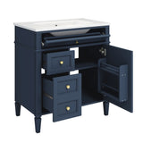 30'' Bathroom Vanity with Top Sink, Modern Bathroom Storage Cabinet with 2 Drawers and a Tip-out N710P206904C