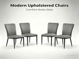 Dining Chairs Set of 4 Modern Velvet Upholstered Chairs with Metal Le gs Adjustable feet for Dining W3851P493953