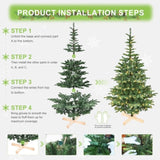 Artificial 5ft Green LED-lit Christmas Tree with 403PE/PVC Mixed Branch Tips,Hinged Premium & 51286305