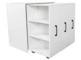 Bookcase with Three Pulled Out Doors Shelving Cabinet,3 Tier Floor Standing Bookcase,Slide Out W331P374568
