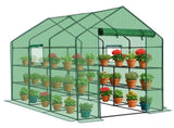 Large Walk-in Greenhouse with PE Cover & Side Windows, 12-Shelf Indoor Outdoor Portable Greenhouse 22390785