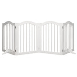 27.6" Height Tall Freestanding Pet Gate, 4 Panels Foldable Dog Gate, Solid Wood Folding Safety Fence 04478845