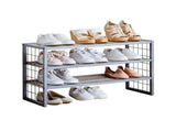 Decorative Gunmetal Grey Wood and Metal Shoe Rack 34991114