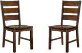 ZNTS Walnut Finish Solid wood Industrial Style Kitchen Set of 2 Dining Chairs Slat Back Chairs B01178727