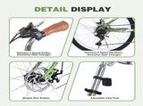 6 Speed, Steel Frame, Multiple Colors 24 Inch Bike,Commuter Bike for Adults W1019P352640
