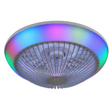 ZNTS 15 Inch RGB Dimmable Led Enclosed Ceiling Fan with Light Modern Bladeless 6 Speed Remote Control for 06607496