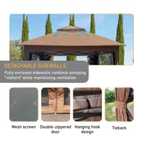 Outdoor 11x 11Ft Pop Up Gazebo Canopy With Removable Zipper Netting,2-Tier Soft Top Event W419104362