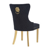 Simba Gold 2 Piece Dinning Chair Finish with Velvet Fabric in Black 659436063105
