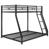 ZNTS Metal Floor Bunk Bed, Twin over Full,Black 45259317