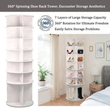 7 Tier Rotating Rack, High Bottom Design Rotating Rack Tower, Free Standing 360&deg Spinning 72785229