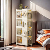 4-Tier Rolling Storage bookcase with Wheels, Large Capacity Storage bins, Mobile Multifunction W2699P184783