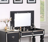 Traditional Formal Black Color Vanity Set w Stool Storage Drawers 1pc Bedroom Furniture Set Tufted B011111845