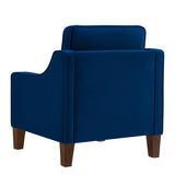 Modern Armchair, Living Room Single Seat Sofa with Wooden Legs, Upholstered Velvet Accent W2186P143465