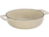 Cast iron 7.5QT cooking pot - Ceramic white - Includes two silicone gloves - Enamel pot 21072986