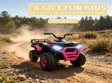 Pink 12V Kids Quad ATV 4 Wheeler with 4 Spring Suspension Wheels, LED Lights, Music USB 63588275