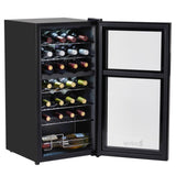 Dual Zone Wine and Beverage Refridgerator, 28 Bottle Wine Fridge with Independent Temperature 97057086