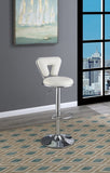 ZNTS Adjustable Bar stool Gas lift Chair White Faux Leather Chrome Base metal frame Modern Stylish Set of HS00F1642-ID-AHD