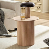 17.71 inch Round Fluted Side Table Circle Small Accent Table for Living Room Mid Century Circle W876P198964