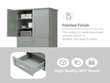 Tall and Wide Storage Cabinet with Doors for Bathroom/Office, Three Drawers, Grey WF299285AAG