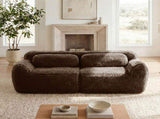 2-seater Modular Sectional Sofa Couches,Soft Fluffy Plush Fabric Bottom Anti-Slip Design,32D High W714P380147