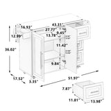 Kitchen Island Cart with 2 Door Cabinet and Three Drawers,43.31 Inch Width with Spice,Towel W75763043
