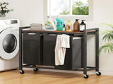 Laundry Hamper with 3 Pull-Out Removable Laundry Bags Clothing Sorter with Shelf and 44076986